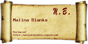 Malina Bianka névjegykártya